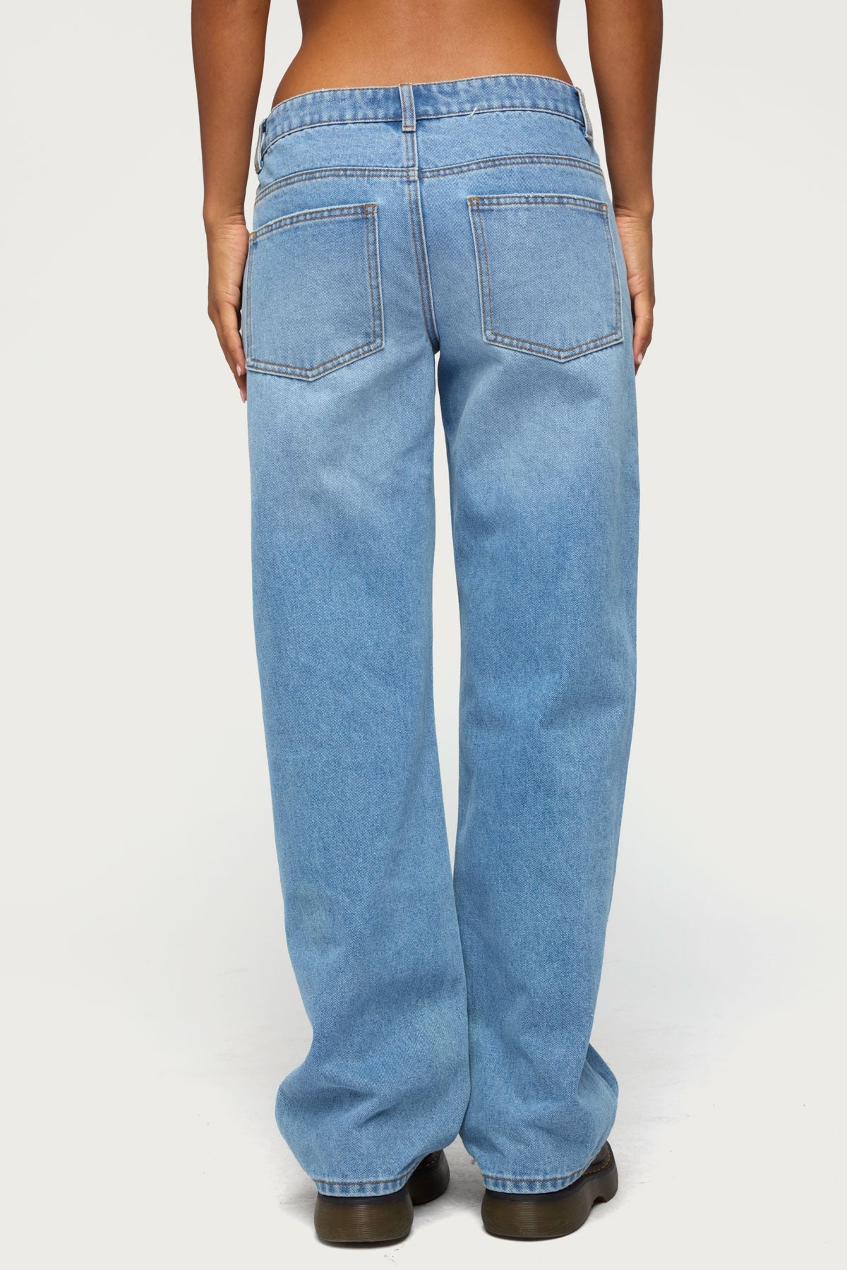Juju Distressed Low Rise Baggy Jeans