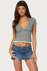 Yannah Striped Layered V Neck Top
