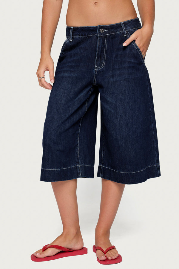 Letty Low Rise Denim Bermuda Shorts