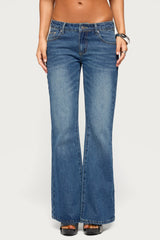 Raiva Rhinestone Low Rise Flared Jeans