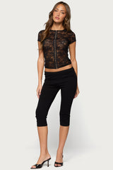 Jessi Sheer Lace Hook & Eye Top