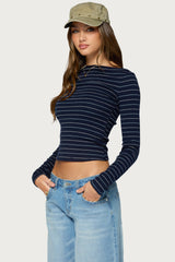 Tamarya Striped Long Sleeve Top