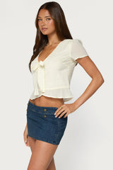 Rhorie Cotton Button Up Top