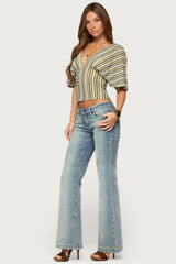 Alwyn Flutter Crochet Zigzag Top