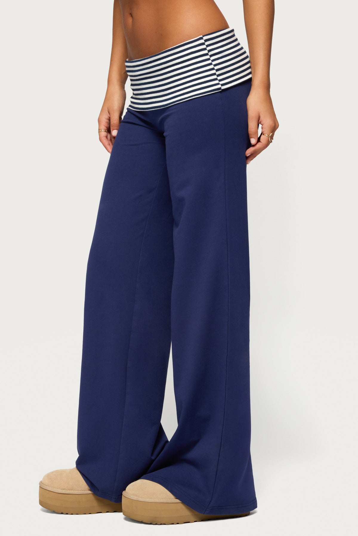 Maci Striped Foldover Trousers