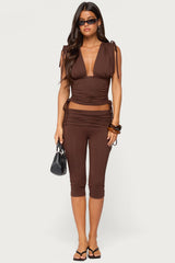 Bardi Drawstring Foldover Capri Trousers