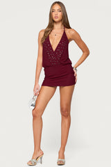 Maela Stud & Grommet Mini Dress