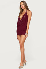 Maela Stud & Grommet Mini Dress