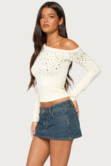 Hetty Studded Off Shoulder Top