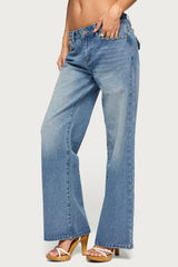Haela Studded Angel Low Rise Baggy Jeans