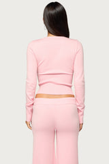 Eddie Long Sleeve Knit Wrap Top
