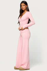 Eddie Long Sleeve Knit Wrap Top