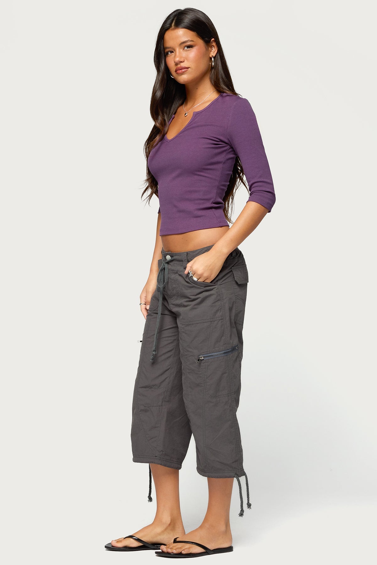 Quila Ribbed Three-Quarter Sleeve Top