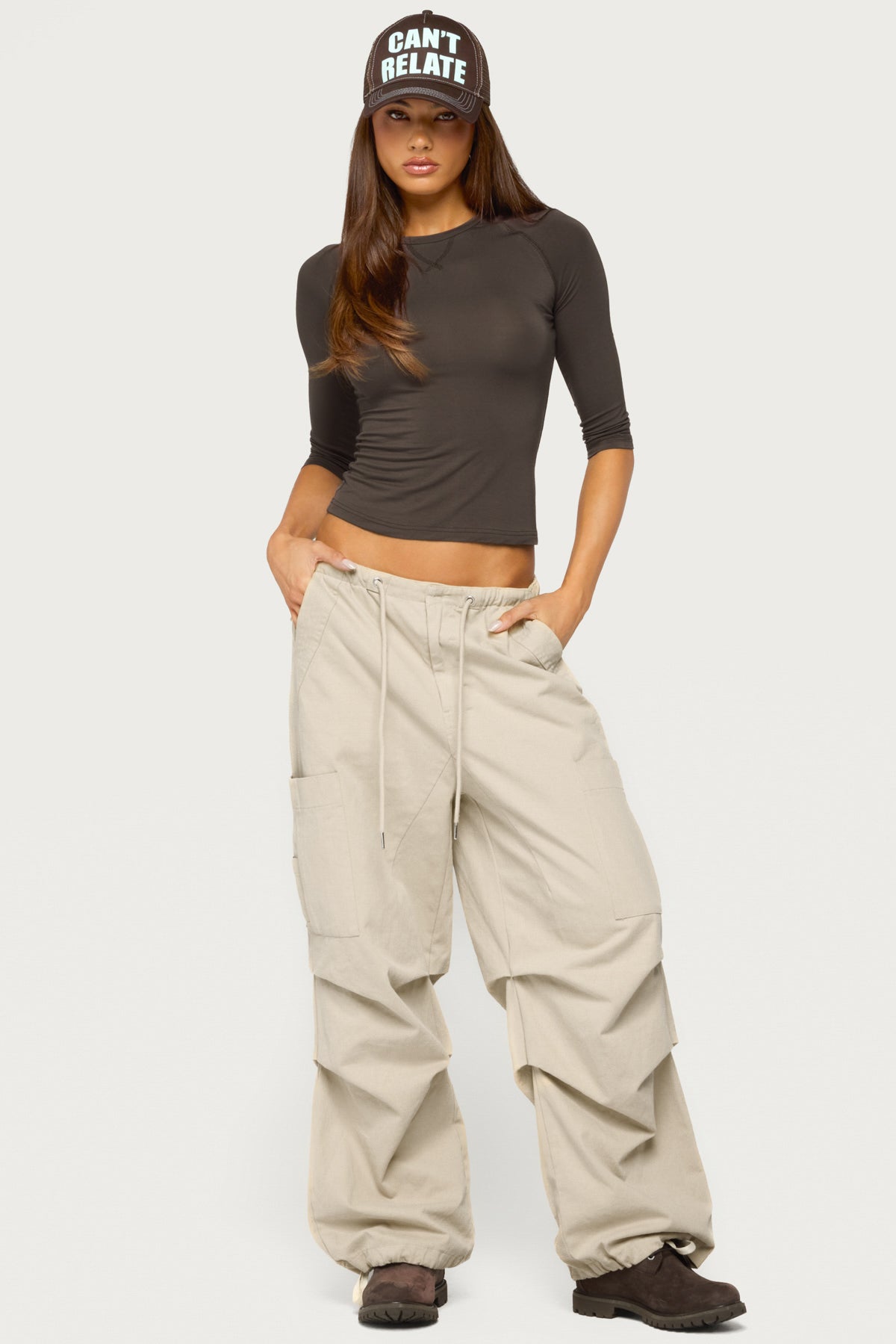 Agnez Three-Quarter Sleeve Raglan Top