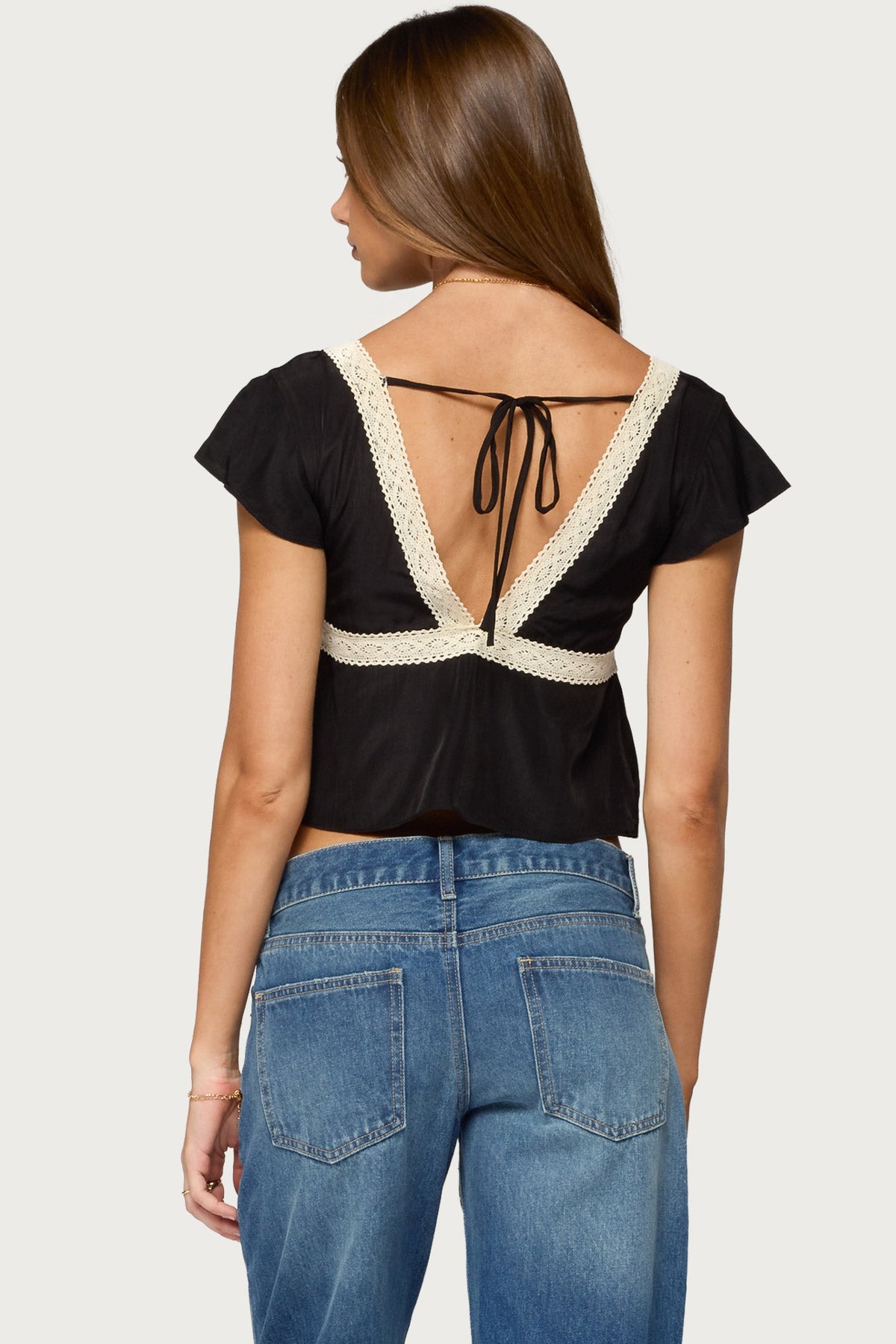 Kaela Lacey Flutter Sleeve Top