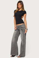 Uliz Sequin Low Rise Bootcut Jeans