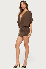 Jella Plunge V Neck Mini Dress