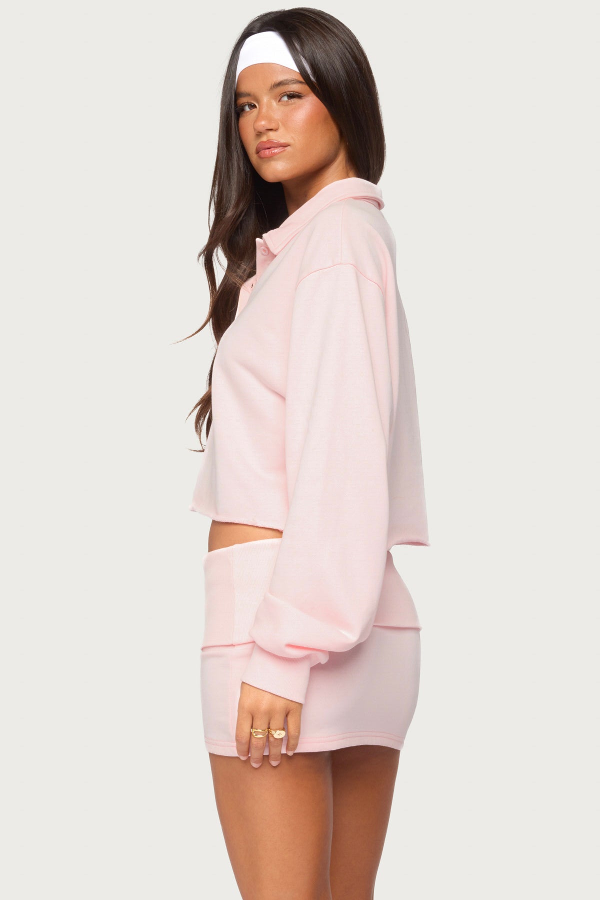 Cello Cropped Polo Sweatshirt