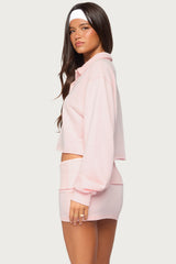 Cello Cropped Polo Sweatshirt