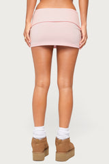 Cello Foldover Mini Skirt