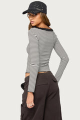 Jaela Lacey Striped Top