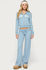Dilly Polka Dot Waffle Trousers