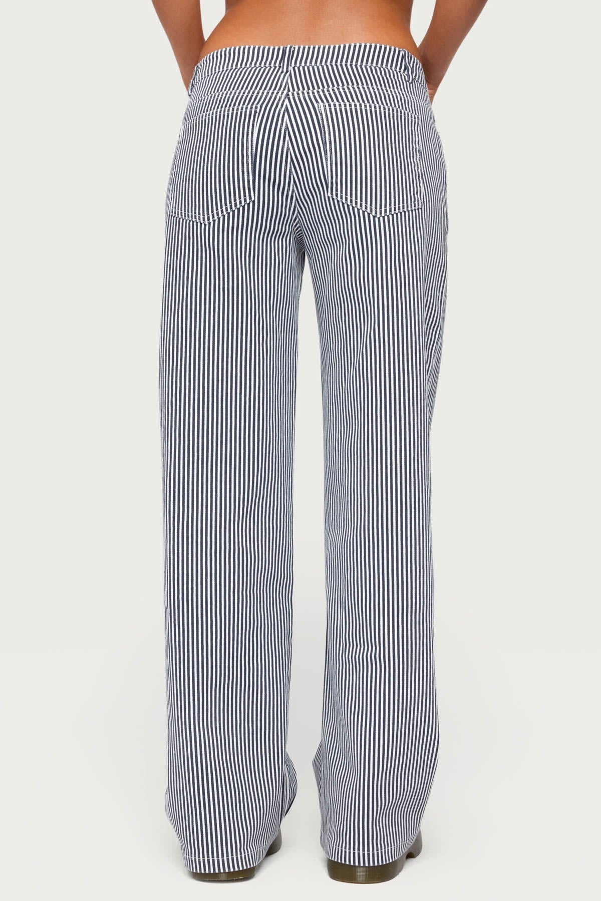 Daja Striped Low Rise Baggy Jeans
