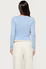 Erla Lacey Long Sleeve Babydoll Top