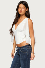 Shirilee Chiffon Flutter Sleeve Corset