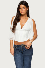 Shirilee Chiffon Flutter Sleeve Corset