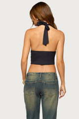 Deysi Embroidered Sequin Halter Top