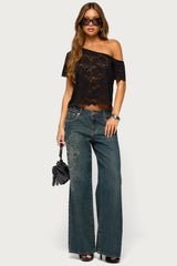 Elenora Off Shoulder Sheer Lace Top