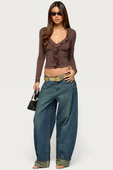 Dania Ruffled Long Sleeve Top