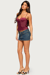 Hessa Satin Effect Cupped Top