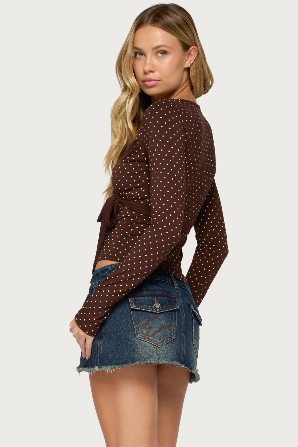 Ilen Polka Dot Wrap Top