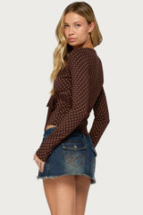 Ilen Polka Dot Wrap Top