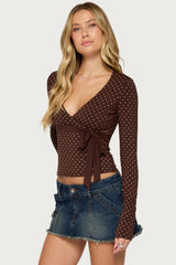Ilen Polka Dot Wrap Top