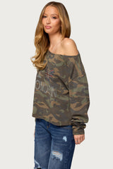 Camo Rhinestone London Top