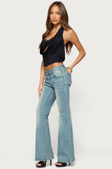Amea Layered Bandeau Cowl Neck Top