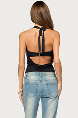 Amea Layered Bandeau Cowl Neck Top