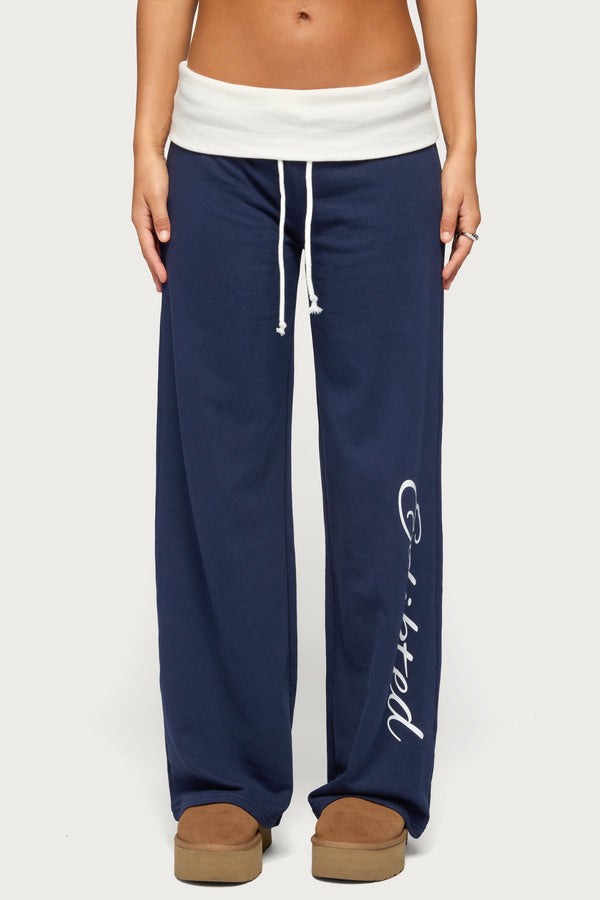 Edikted Contrast Foldover Joggers