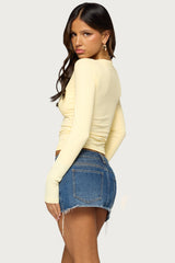 Jima V Neck Long Sleeve Top