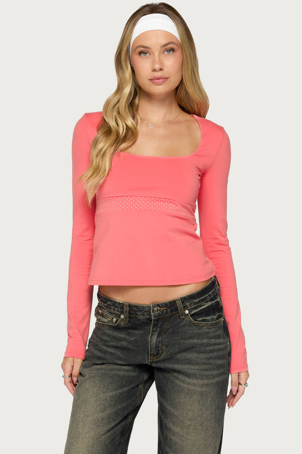 Madina Long Sleeve Babydoll Top view 1