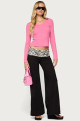 Kylee Zebra Foldover Trousers
