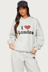 London Obsessed Rhinestone Hoodie
