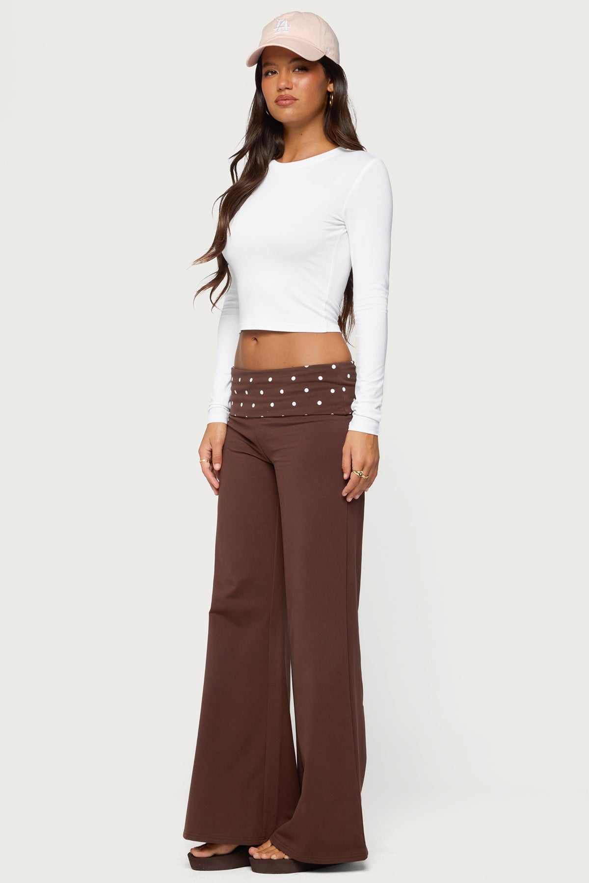 Reeva Polka Dot Foldover Trousers