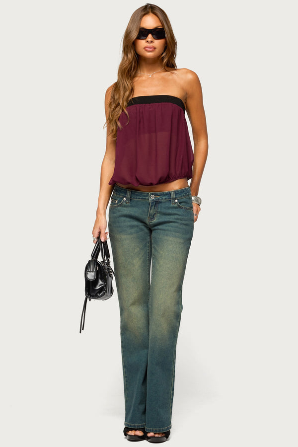 Ulke Chiffon Strapless Tube Top
