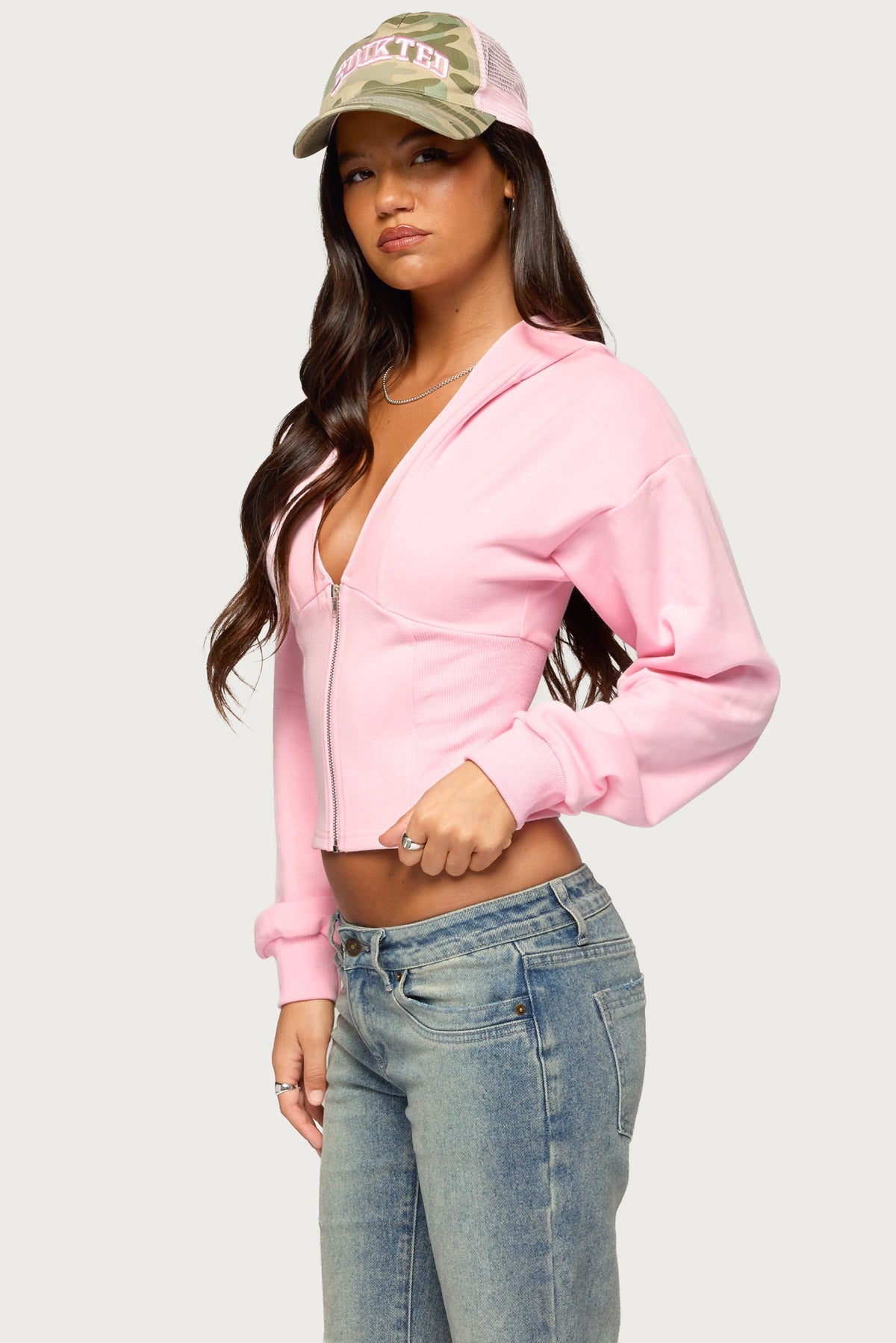 Fely Zip Up Hooded Top