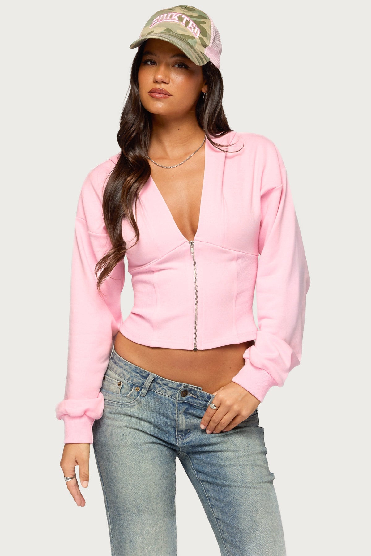 Fely Zip Up Hooded Top