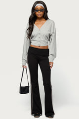 Jiara Balloon Sleeve V Neck Cardigan